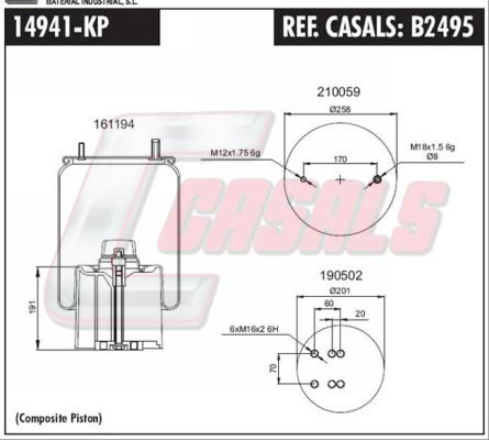 Casals B2495 - Körük, pnevmatik asqı furqanavto.az