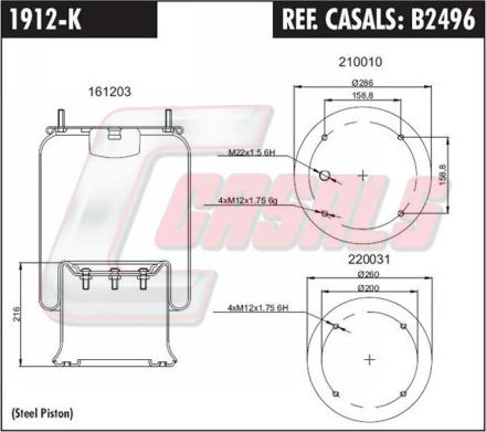 Casals B2496 - Körük, pnevmatik asqı furqanavto.az