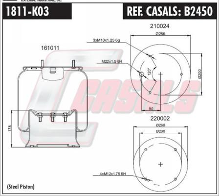 Casals B2450 - Körük, pnevmatik asqı furqanavto.az