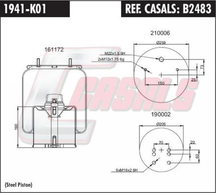 Casals B2483 - Körük, pnevmatik asqı furqanavto.az