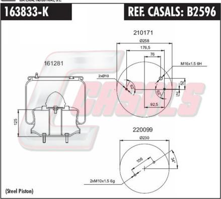Casals B2596 - Körük, pnevmatik asqı furqanavto.az