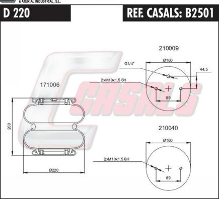 Casals B2501 - Körük, pnevmatik asqı furqanavto.az