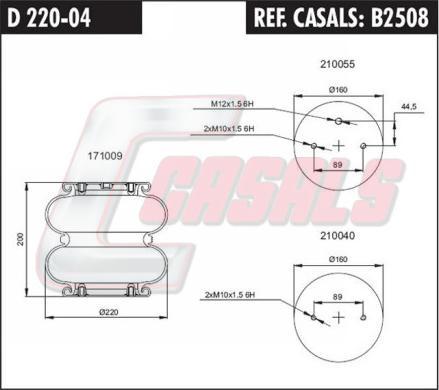 Casals B2508 - Körük, pnevmatik asqı furqanavto.az