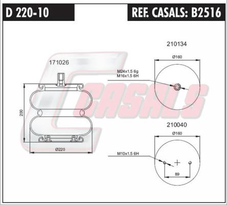 Casals B2516 - Körük, pnevmatik asqı furqanavto.az