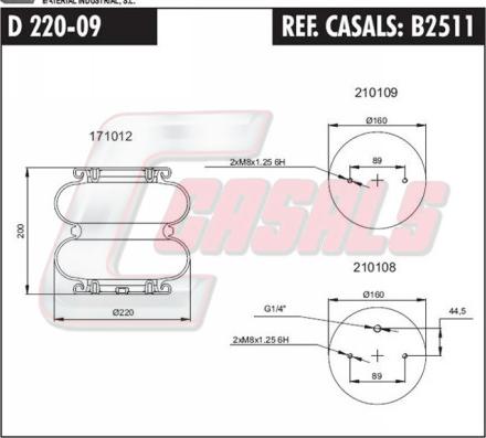 Casals B2511 - Körük, pnevmatik asqı furqanavto.az