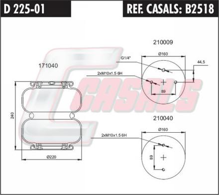 Casals B2518 - Körük, pnevmatik asqı furqanavto.az