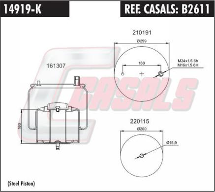 Casals B2611 - Körük, pnevmatik asqı furqanavto.az