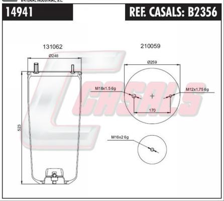 Casals B2356 - Körük, pnevmatik asqı furqanavto.az