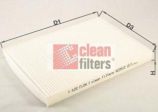 Clean Filters NC2012 - Filtr, daxili hava furqanavto.az