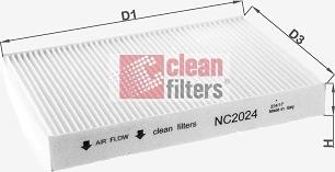 Clean Filters NC2024 - Filtr, daxili hava furqanavto.az