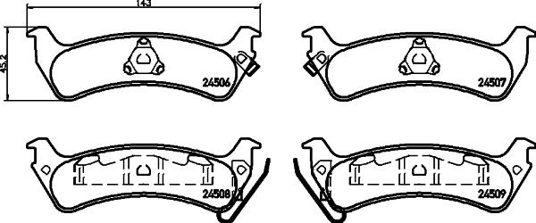 Cobreq N-1409 - Əyləc altlığı dəsti, əyləc diski furqanavto.az