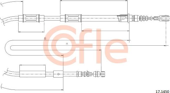 Cofle 17.1450 - Kabel, dayanacaq əyləci furqanavto.az