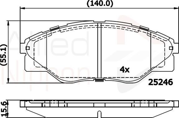 Comline ADB01660 - Əyləc altlığı dəsti, əyləc diski furqanavto.az