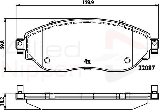 Comline ADB02285 - Əyləc altlığı dəsti, əyləc diski furqanavto.az