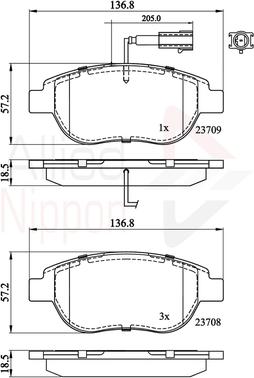 Comline ADB11038 - Əyləc altlığı dəsti, əyləc diski furqanavto.az