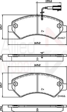 Comline ADB12247 - Əyləc altlığı dəsti, əyləc diski furqanavto.az