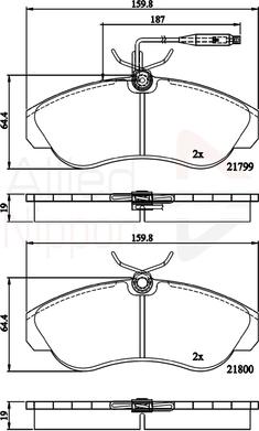 Comline ADB1275 - Əyləc altlığı dəsti, əyləc diski furqanavto.az