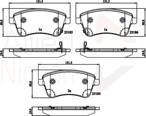 Comline ADB36047 - Əyləc altlığı dəsti, əyləc diski furqanavto.az