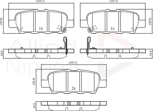 Comline ADB32445 - Əyləc altlığı dəsti, əyləc diski furqanavto.az