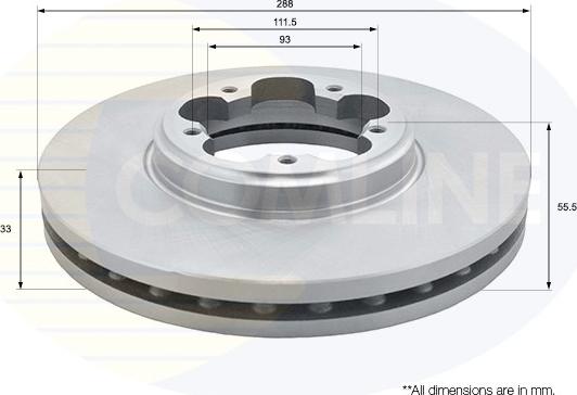 Comline ADC1250V - Əyləc Diski furqanavto.az