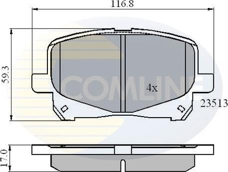 Comline CBP0904 - Əyləc altlığı dəsti, əyləc diski furqanavto.az