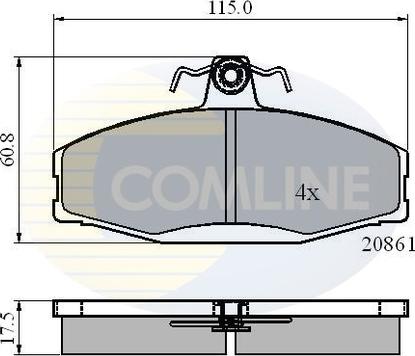 Comline CBP0928 - Əyləc altlığı dəsti, əyləc diski furqanavto.az