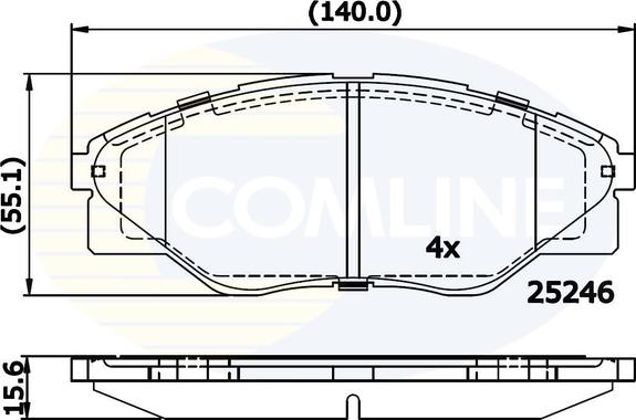 Comline CBP01660 - Əyləc altlığı dəsti, əyləc diski furqanavto.az