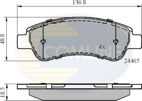 Comline CBP01604 - Əyləc altlığı dəsti, əyləc diski furqanavto.az