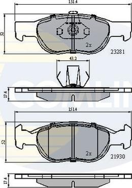 Comline CBP01018 - Əyləc altlığı dəsti, əyləc diski furqanavto.az