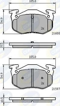 Comline CBP01080 - Əyləc altlığı dəsti, əyləc diski furqanavto.az