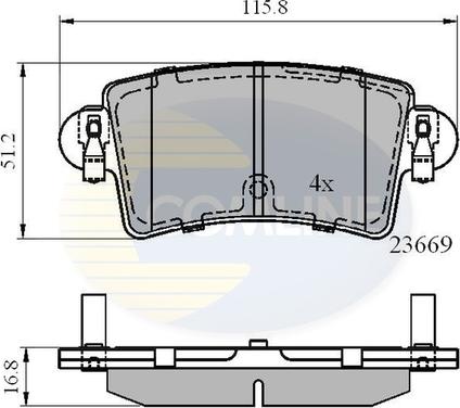 Comline CBP01036 - Əyləc altlığı dəsti, əyləc diski furqanavto.az