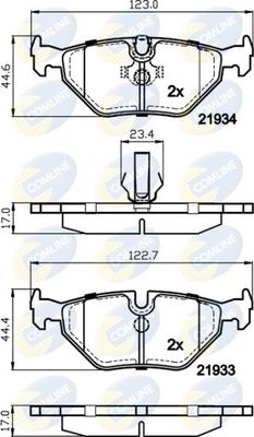 Comline CBP01024 - Əyləc altlığı dəsti, əyləc diski furqanavto.az