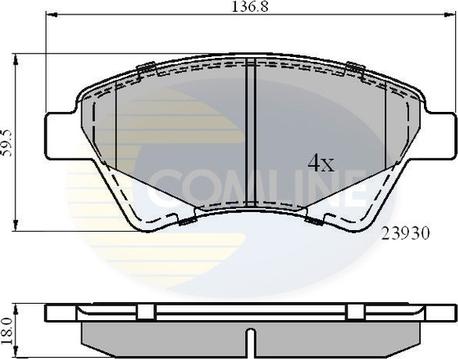 Comline CBP01160 - Əyləc altlığı dəsti, əyləc diski furqanavto.az