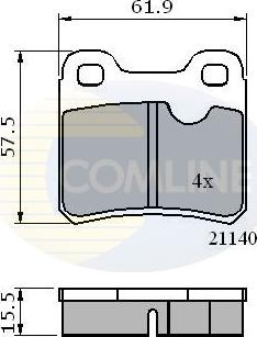 Comline CBP0117 - Əyləc altlığı dəsti, əyləc diski furqanavto.az