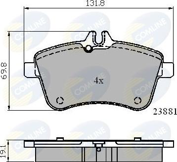 Comline CBP01723 - Əyləc altlığı dəsti, əyləc diski furqanavto.az