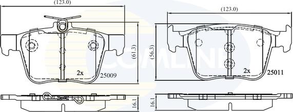 Comline CBP02157 - Əyləc altlığı dəsti, əyləc diski furqanavto.az