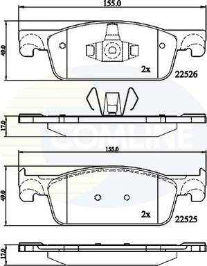 Comline CBP02316 - Əyləc altlığı dəsti, əyləc diski furqanavto.az