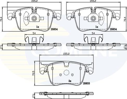 Comline CBP02250 - Əyləc altlığı dəsti, əyləc diski furqanavto.az