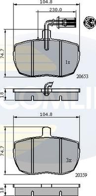 Comline CBP1413 - Əyləc altlığı dəsti, əyləc diski furqanavto.az