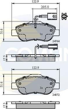 Comline CBP11600 - Əyləc altlığı dəsti, əyləc diski furqanavto.az