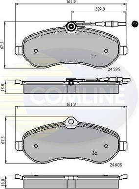 Comline CBP11621 - Əyləc altlığı dəsti, əyləc diski furqanavto.az