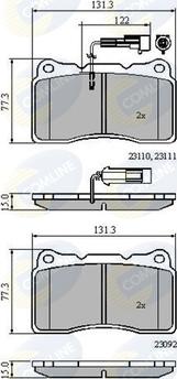 Comline CBP11022 - Əyləc altlığı dəsti, əyləc diski furqanavto.az