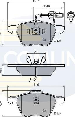 Comline CBP11136 - Əyləc altlığı dəsti, əyləc diski furqanavto.az