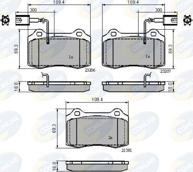 Comline CBP11758 - Əyləc altlığı dəsti, əyləc diski furqanavto.az