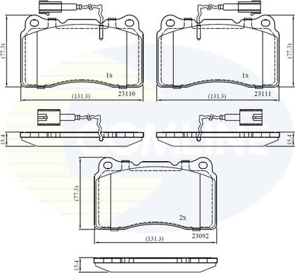 Comline CBP11721 - Əyləc altlığı dəsti, əyləc diski furqanavto.az