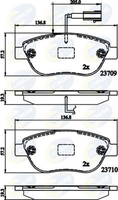 Comline CBP12140 - Əyləc altlığı dəsti, əyləc diski furqanavto.az