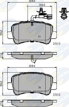 Comline CBP12105 - Əyləc altlığı dəsti, əyləc diski furqanavto.az