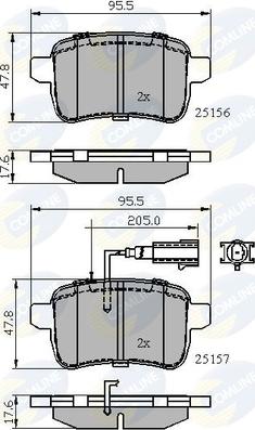 Comline CBP12103 - Əyləc altlığı dəsti, əyləc diski furqanavto.az