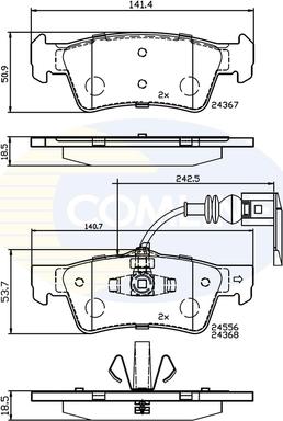 Comline CBP12244 - Əyləc altlığı dəsti, əyləc diski furqanavto.az