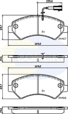 Comline CBP12247 - Əyləc altlığı dəsti, əyləc diski furqanavto.az